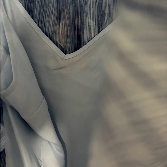 LOFT Light Blue Ruffle Blouse - Picture 4 of 4